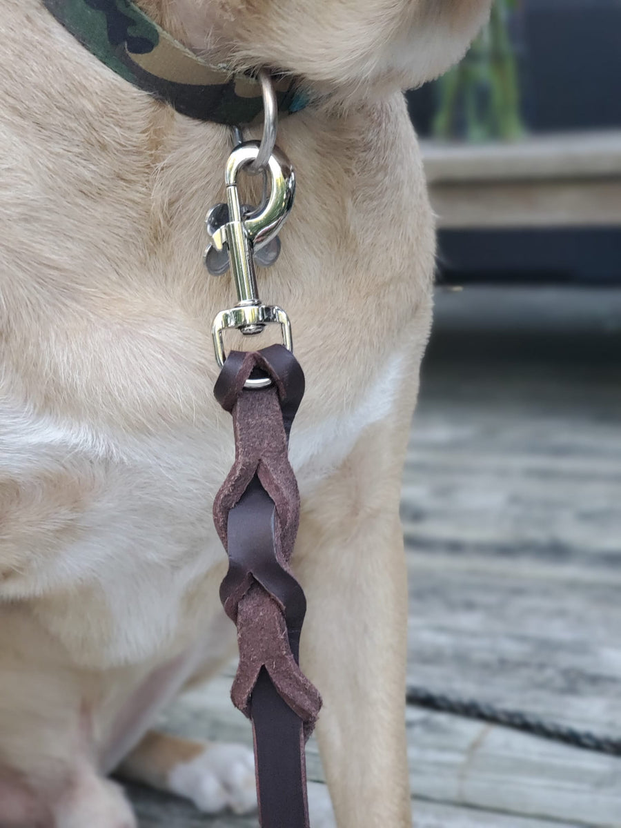 woven leather leash